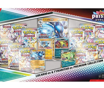 Prismatic Evolutions Lucario ex & Tyranitar ex Premium Collection